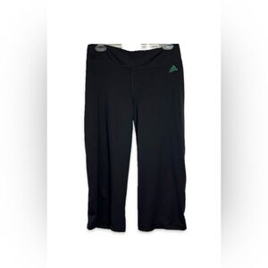 Adidas Black Athletic Capri Pants with Green Logo Women’s Size M